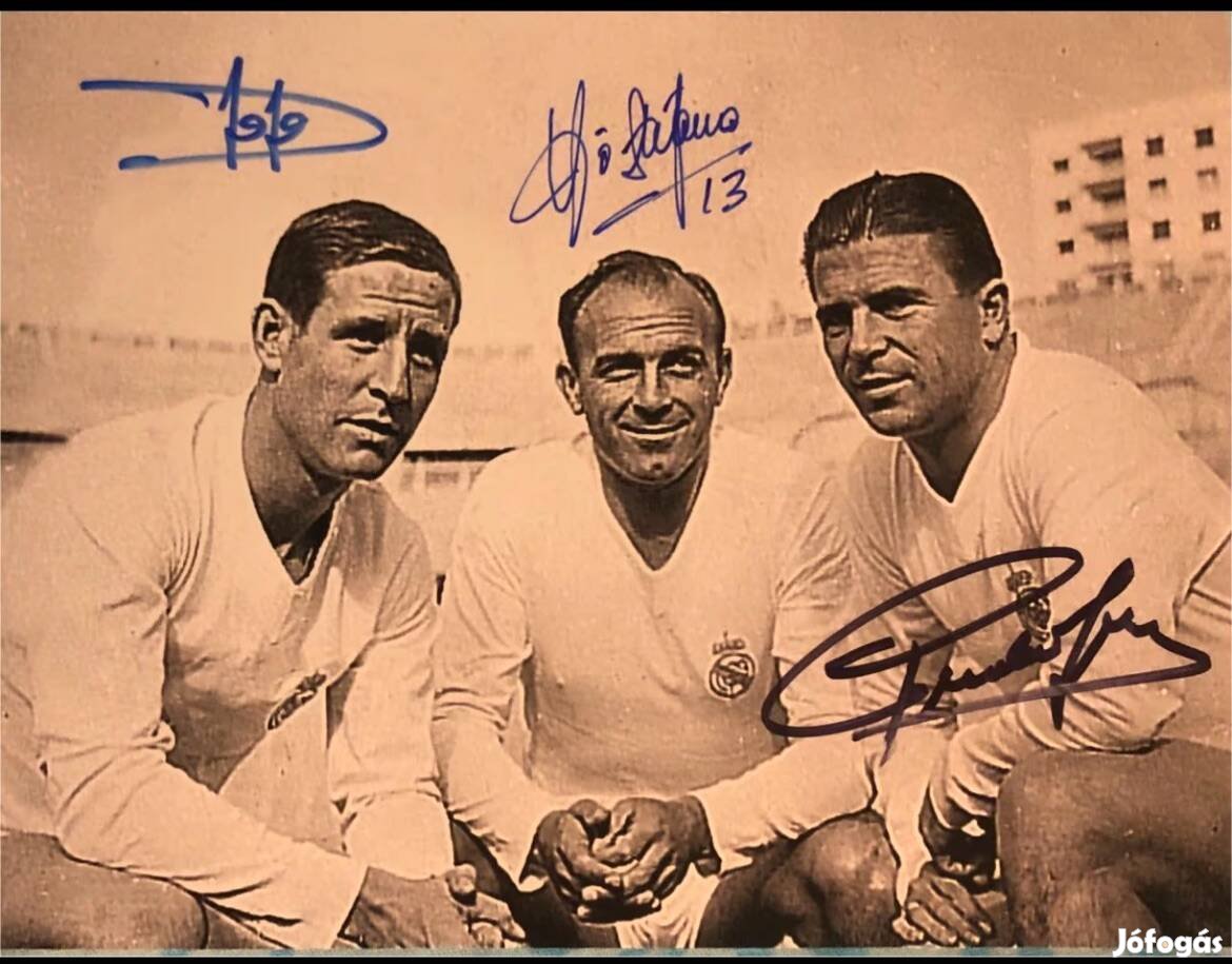 Aranycsapat, Puskas Ferenc, Di Stefano, Kopa dedikalt, foto