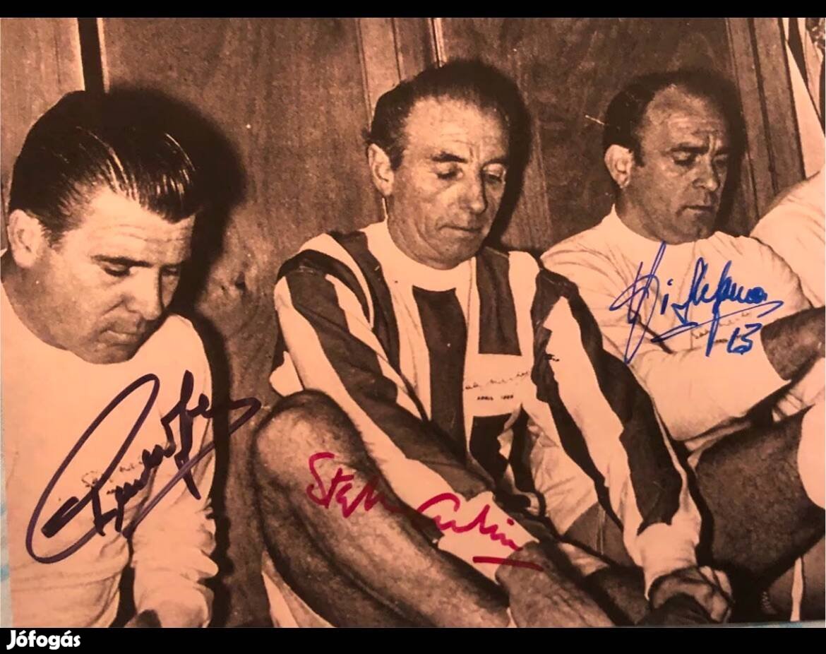 Aranycsapat, Puskas Ferenc, Di Stefano, Matthews, dedikalt, foto