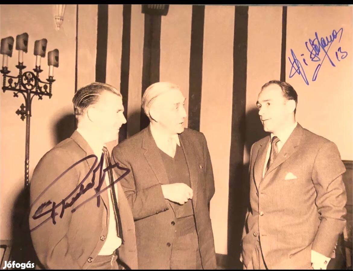 Aranycsapat, Puskas Ferenc, Di Stefano,, dedikalt, foto