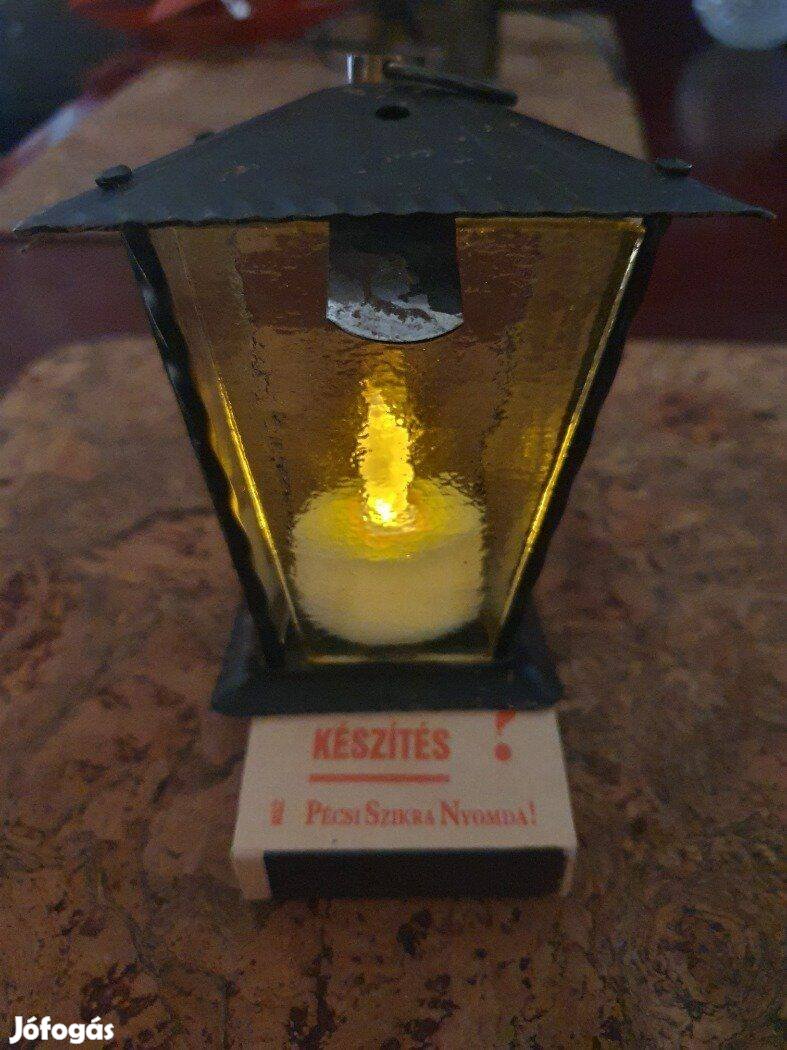 Aranyos kétféle fém üveg mécses időzítős gyertyával