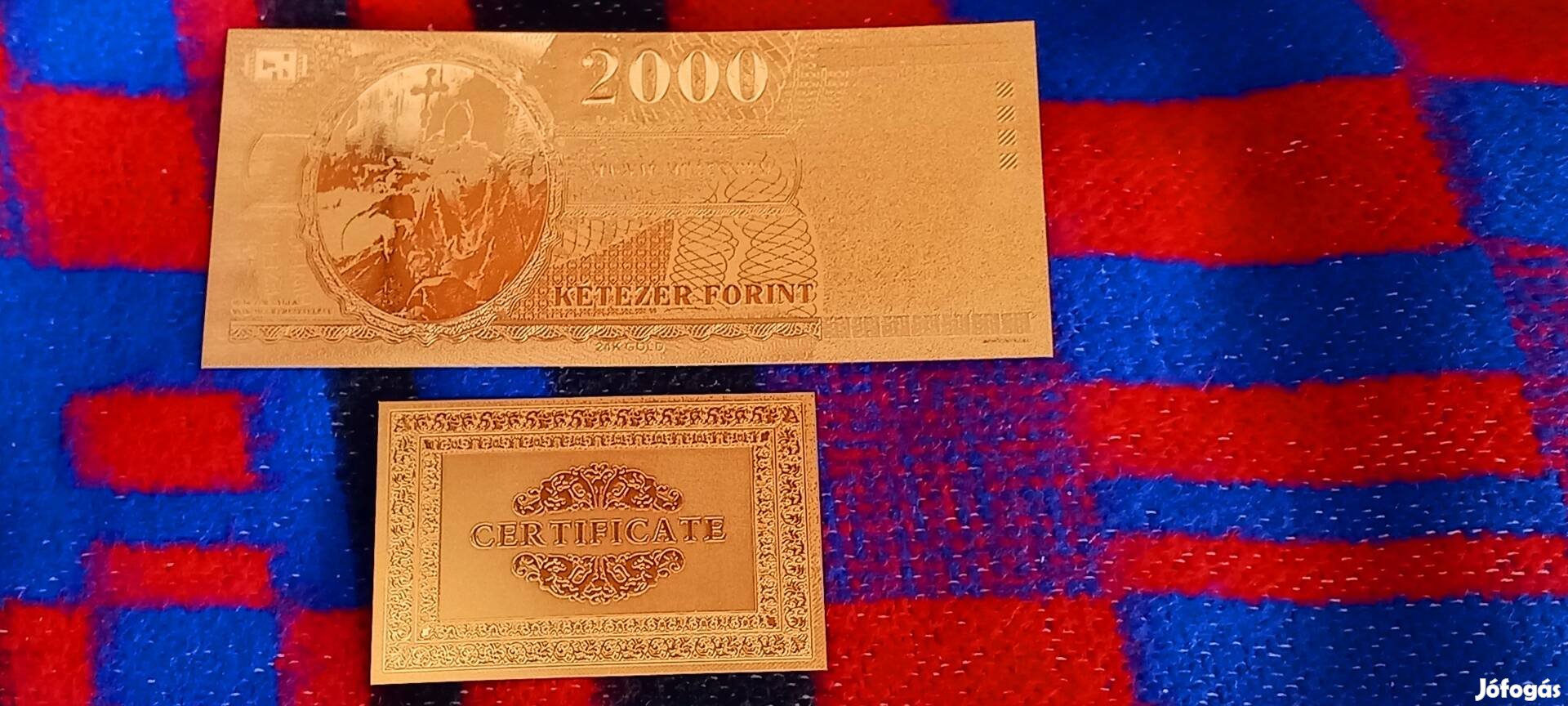 Aranyozott, plasztik, fantázia Millennium 2000 forint