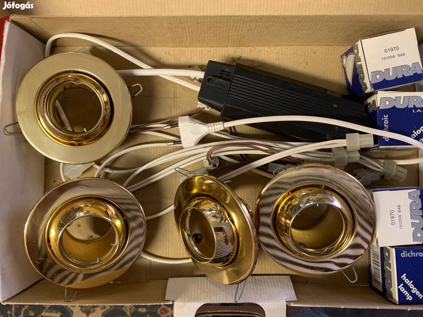 Aranyszínű halogén spot lámpa set, készlet 4x20 Watt