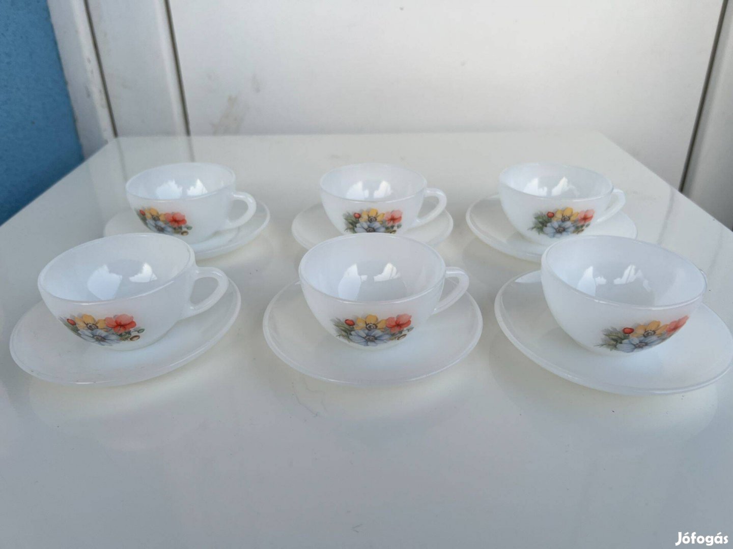 Arcopal France 6 Személyes Tejüveg Teás Kávés Szett