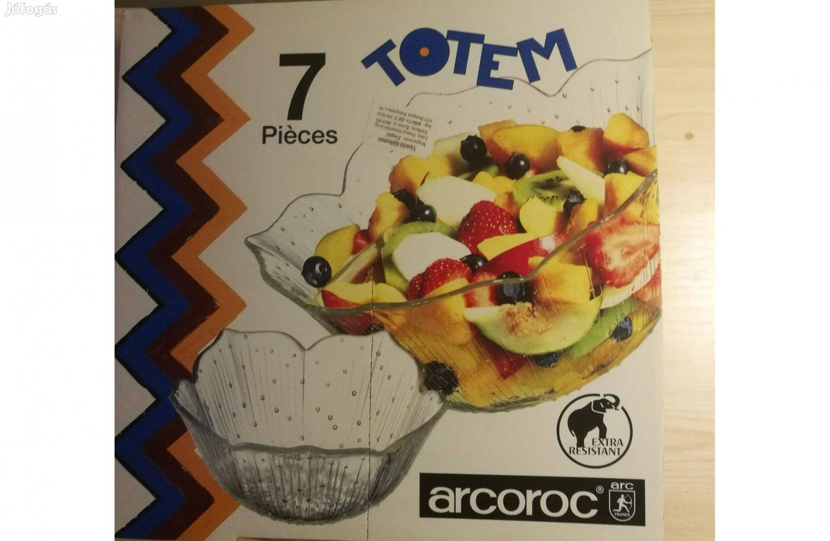 Arcoroc Totem France üveg, gyümölcsös, salátás készlet 7 db-os