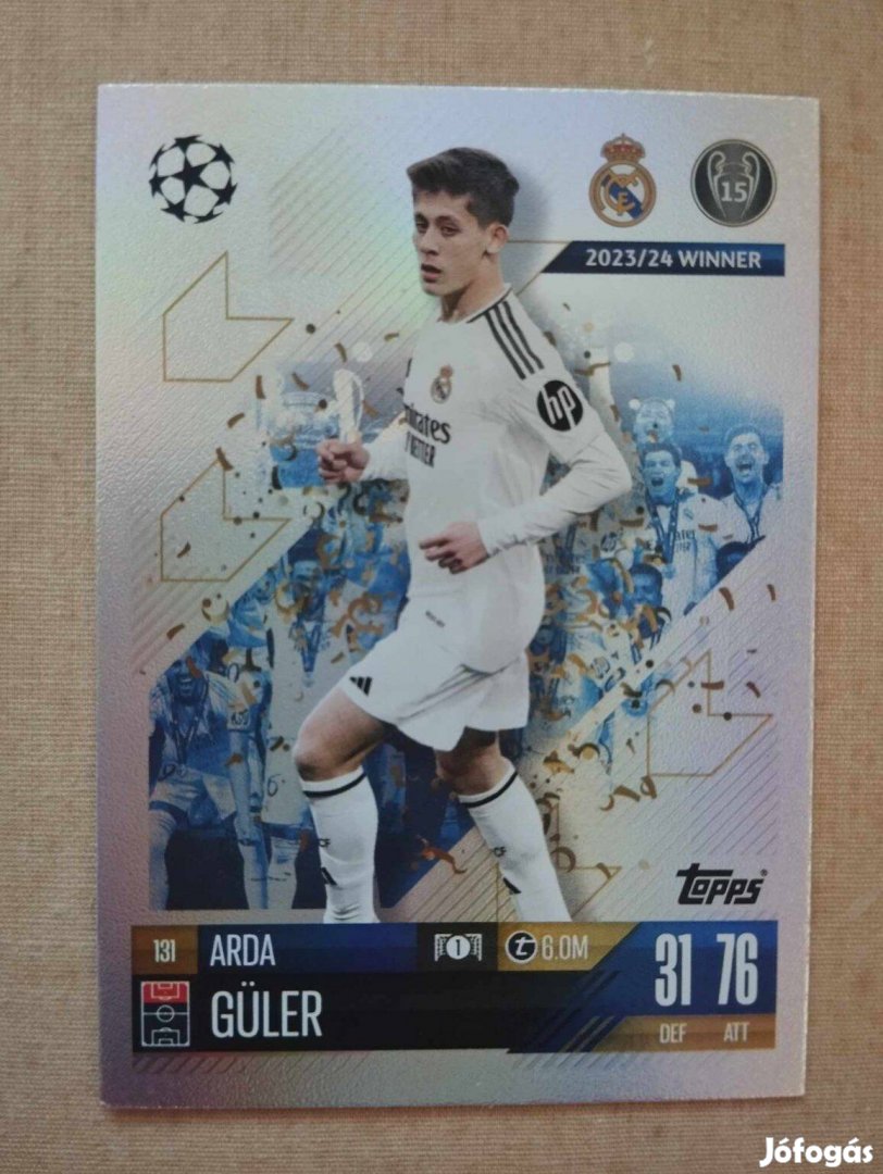 Arda Güler (Real Madrid) Match Attax Bajnokok Ligája 2024/25 kártya