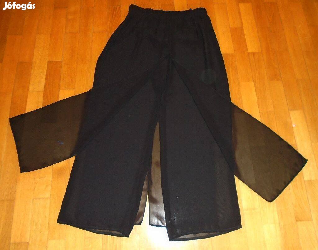 Áresés! Bella Mode moletti csodás fekete alkalmi nadrág XL