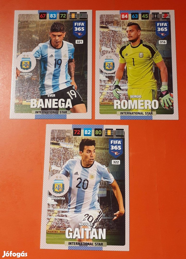 Argentín válogatott focis kártyák és matricák (köztük 2 Messi matrica)