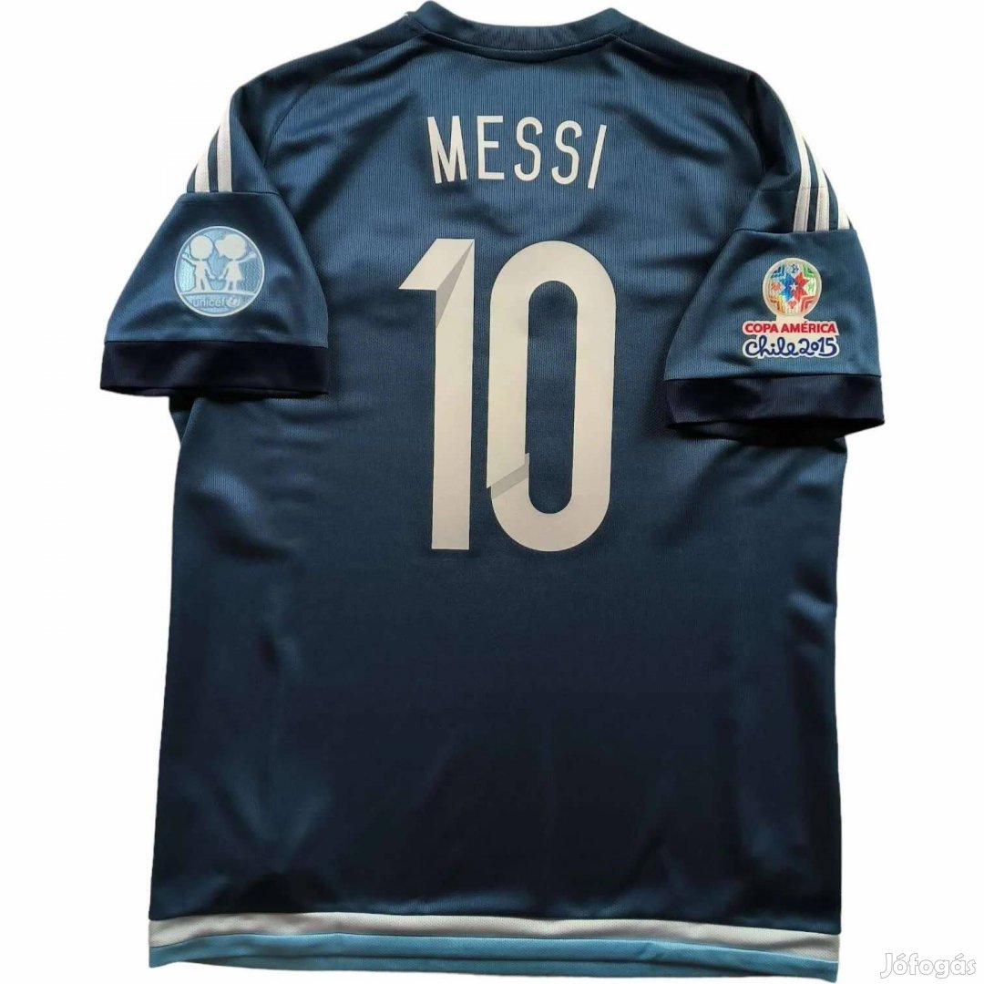 Argentína 2015-17 Adidas vendég Lionel Messi foci mez L-es