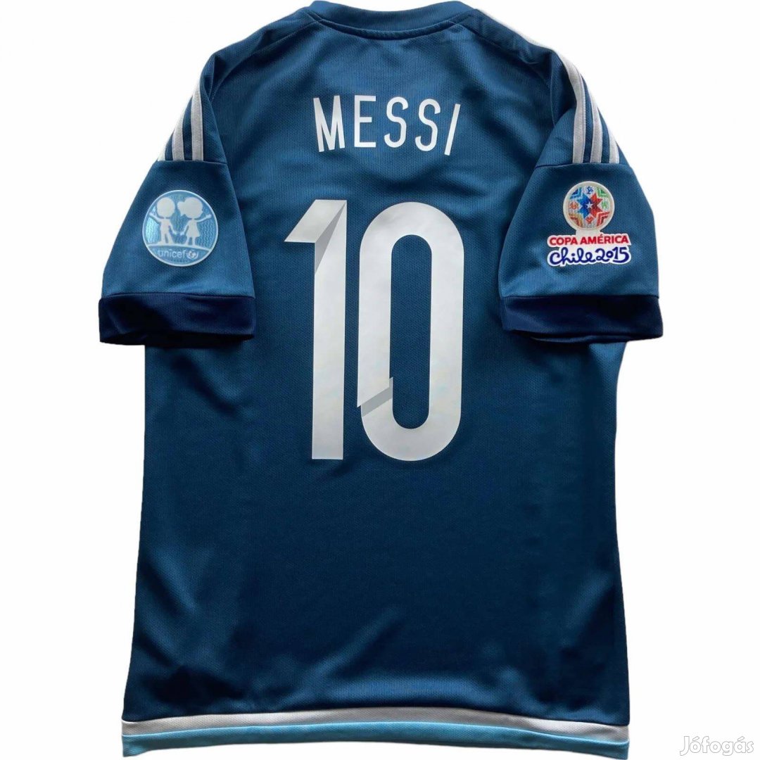 Argentína 2015-17 Adidas vendég Lionel Messi foci mez S-es