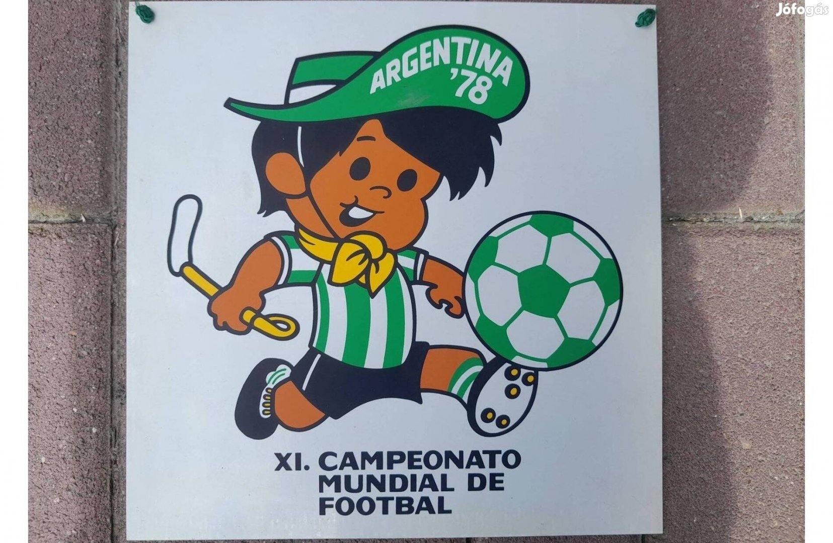Argentina'78 futball világbajnokság reklámtábla, hibátlan,focirelikvia