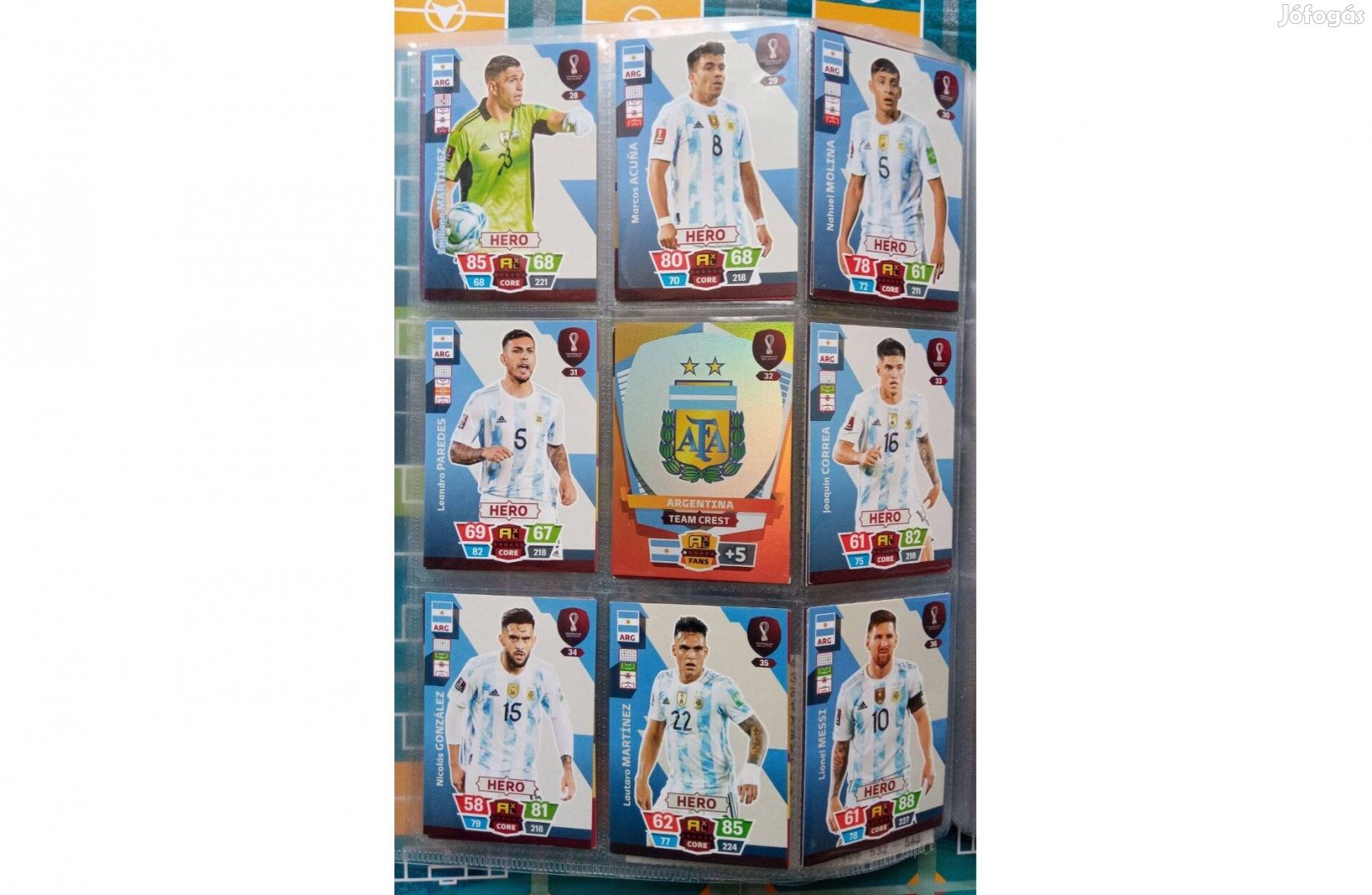 Argentína Teljes sor Fifa World Cup 2022 Qatar focis kártya