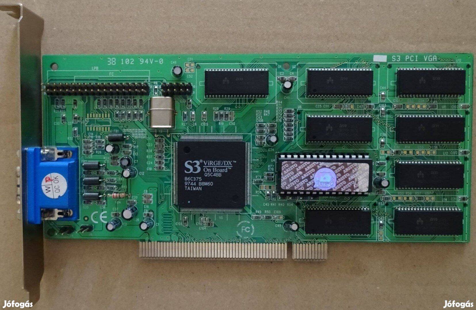 Aristo S3 Virge/DX 4MB PCI videokártya