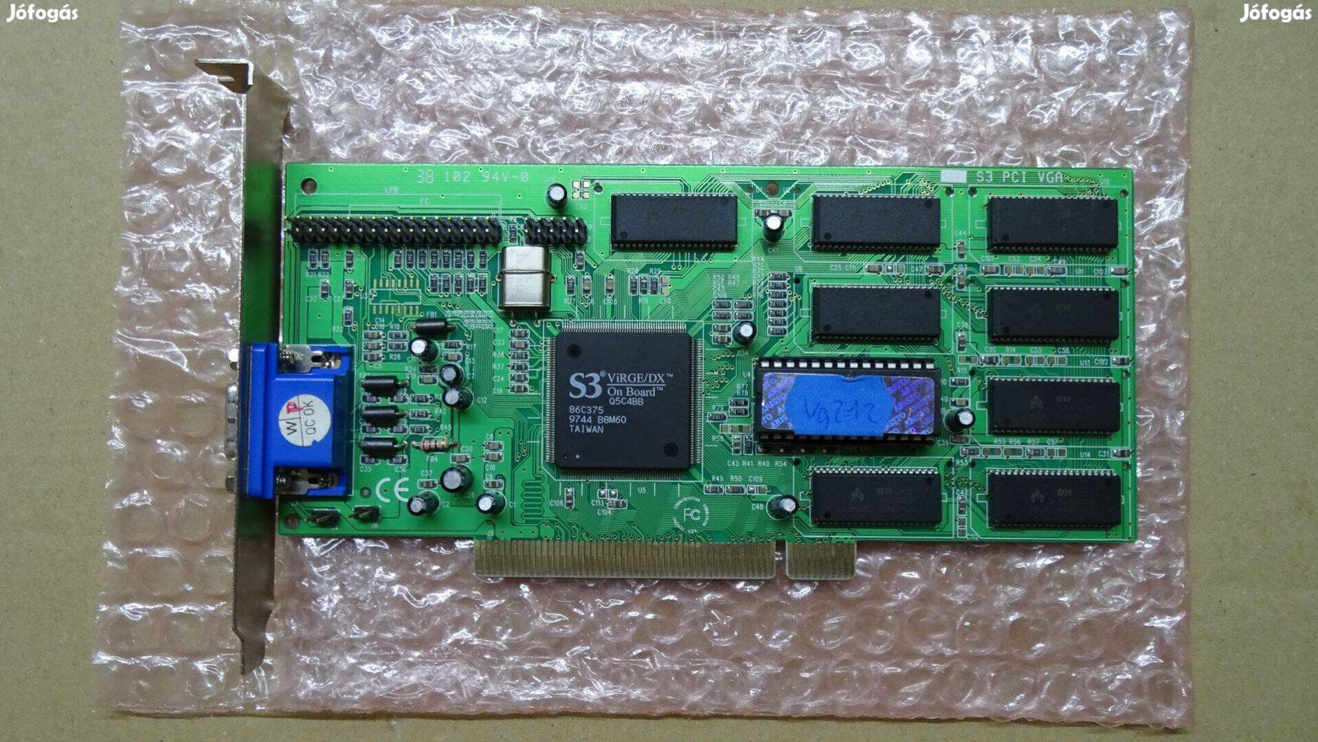 Aristo S3 Virge/DX videokártya PCI csatolós 4MB