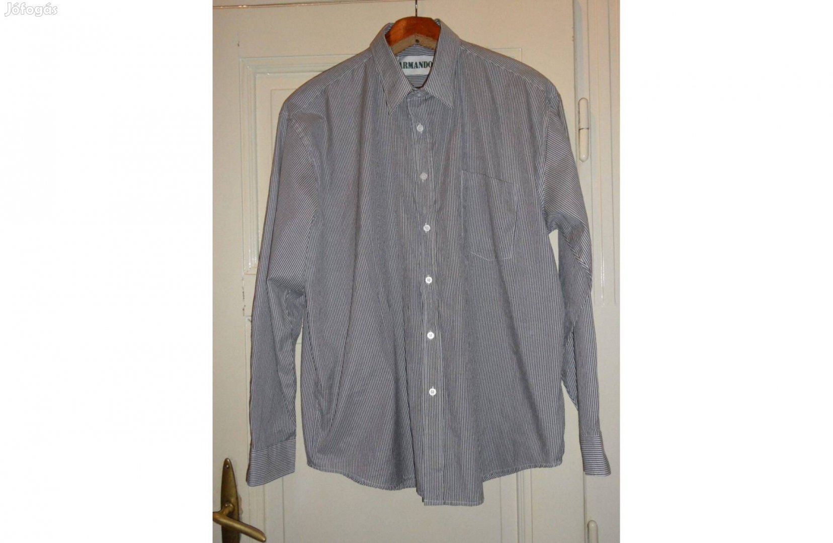 Armando fekete-fehér csíkos férfi ing 42-es
