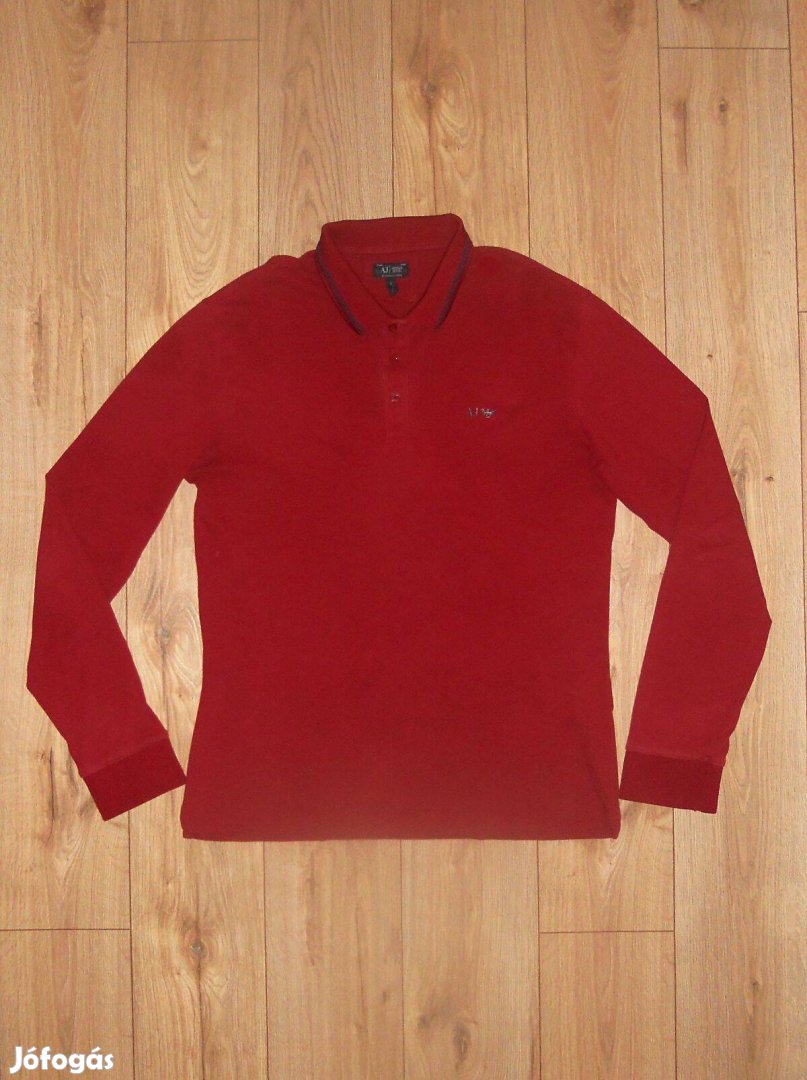 Armani bordó hosszú ujjú galléros felső L-es