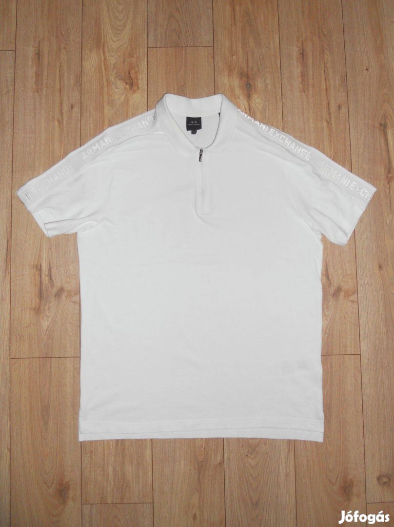 Armani fehér galléros póló L-es
