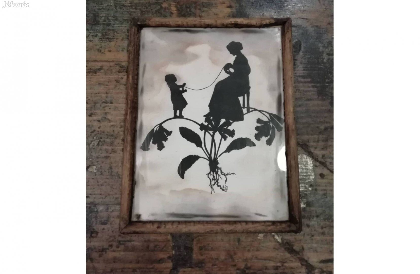 Árnykép, vagy árnykép stílusú nyomat, jelzett a 19. század