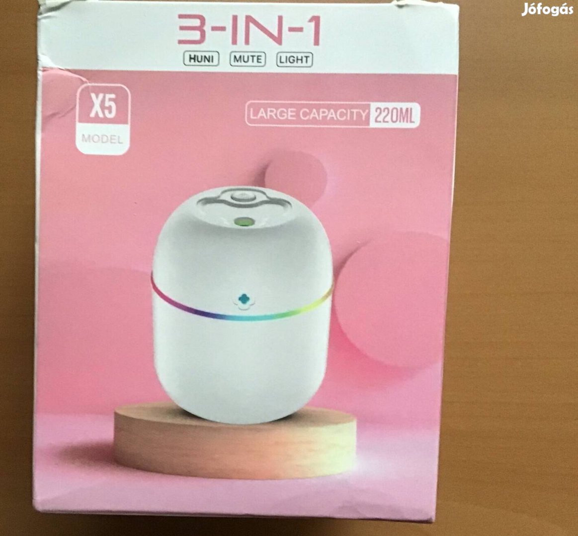 Aromaterápiás párásító színes környezeti világítással, USB