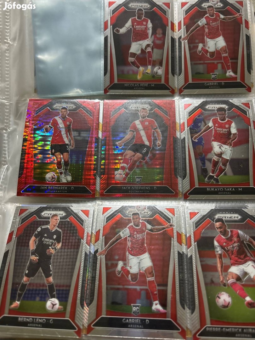 Arsenal Panini Prizm focis kártyák