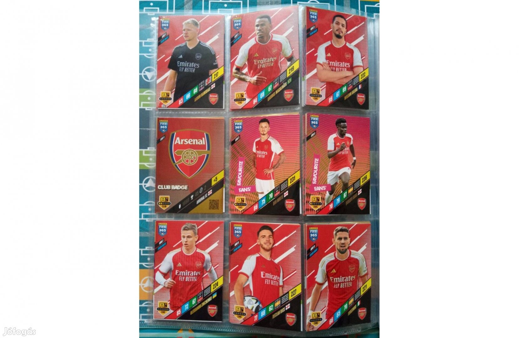 Arsenal Teljes sor Panini Fifa 365 2024 kártya