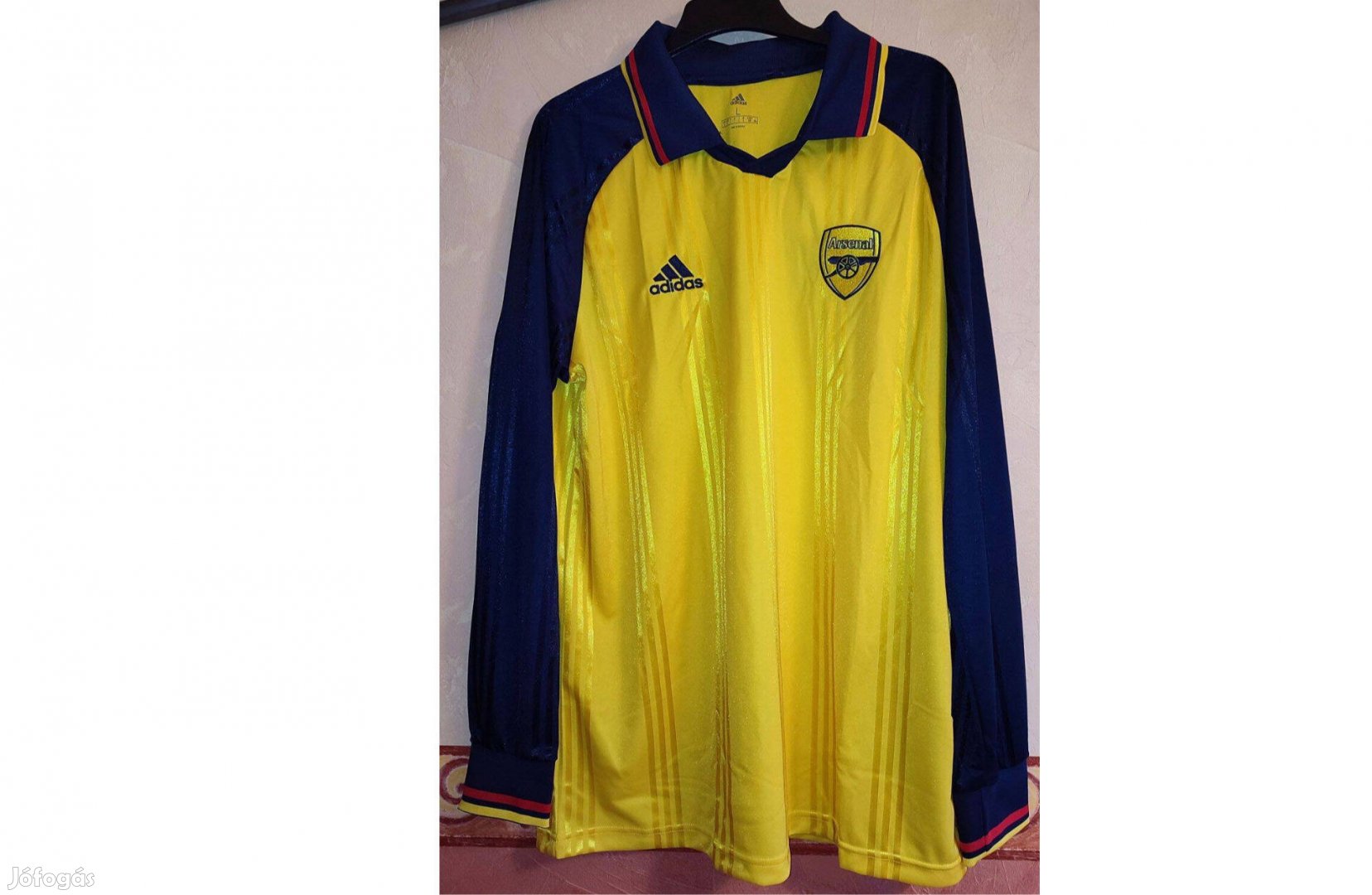 Arsenal adidas 2020-21 sárga hosszú ujjú mez (L, XL)