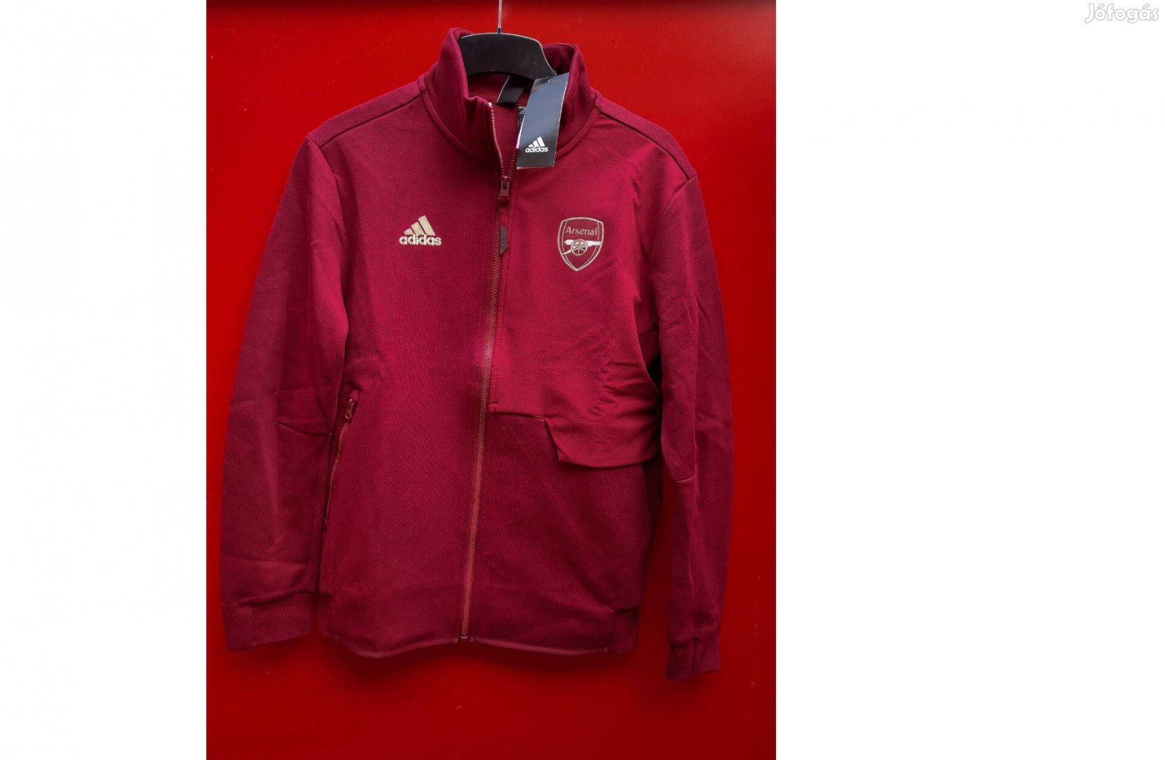 Arsenal eredeti adidas bordó Női cipzáras felső (S-es)