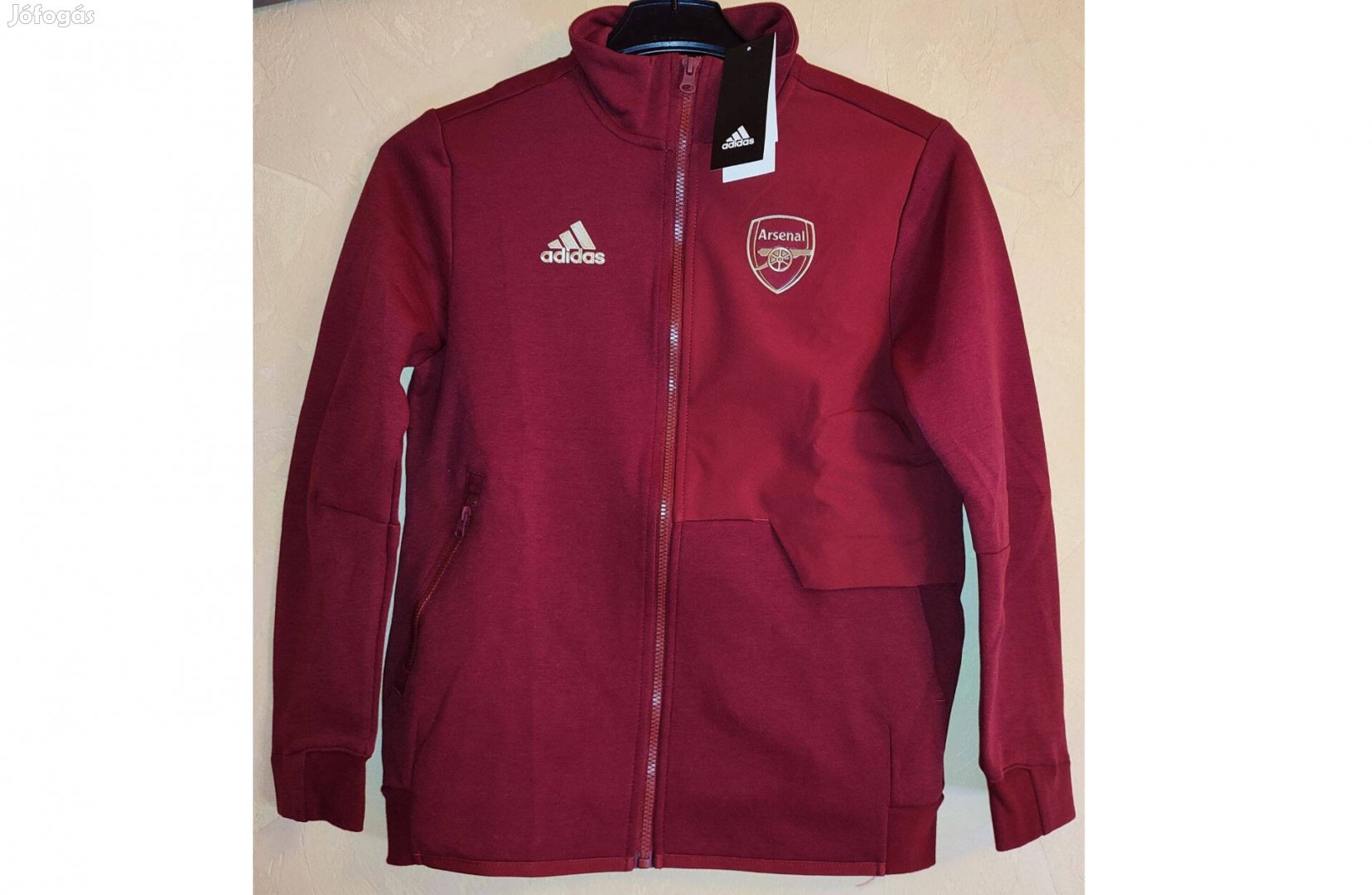 Arsenal eredeti adidas bordó arany cipzáras gyerek felső (M, 152)