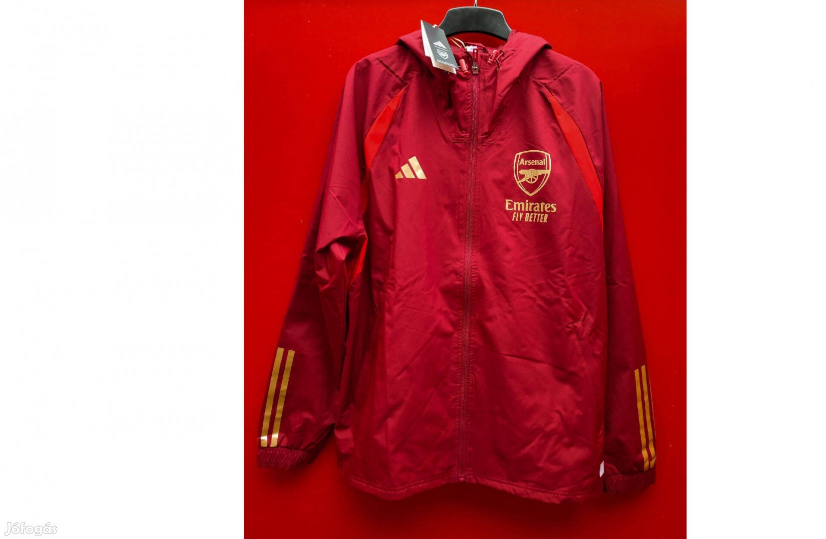 Arsenal eredeti adidas bordó arany kapucnis dzseki (M)