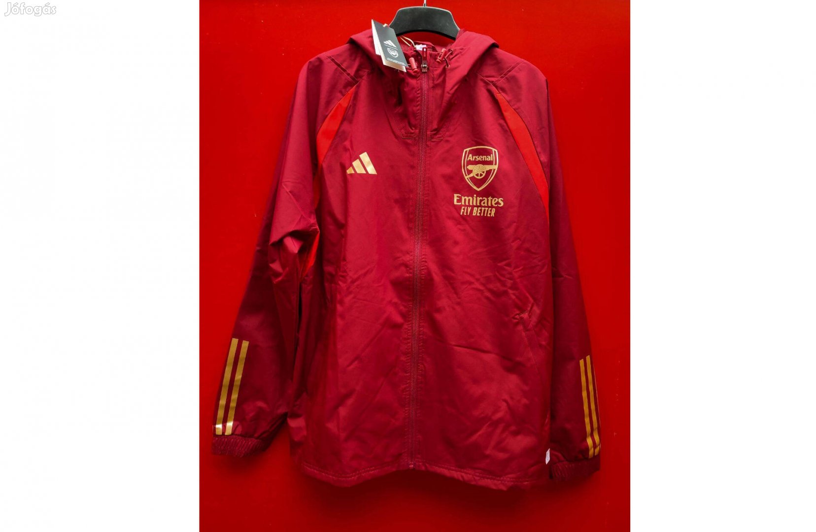 Arsenal eredeti adidas bordó arany kapucnis dzseki (M-es)