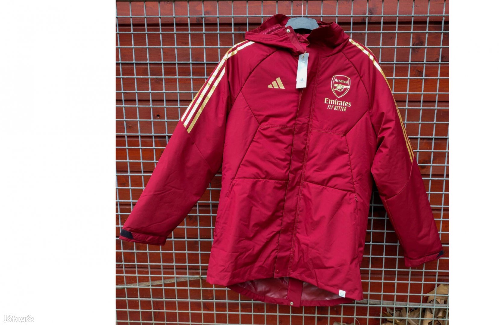 Arsenal eredeti adidas bordó arany téli kabát (M)