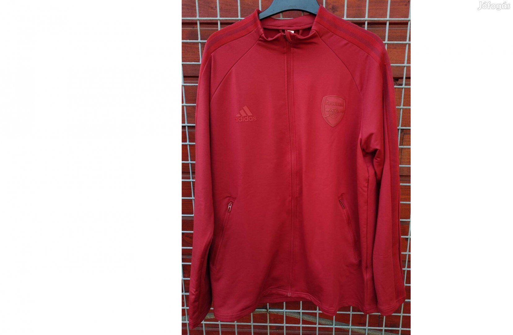 Arsenal eredeti adidas bordó cipzáras felső L
