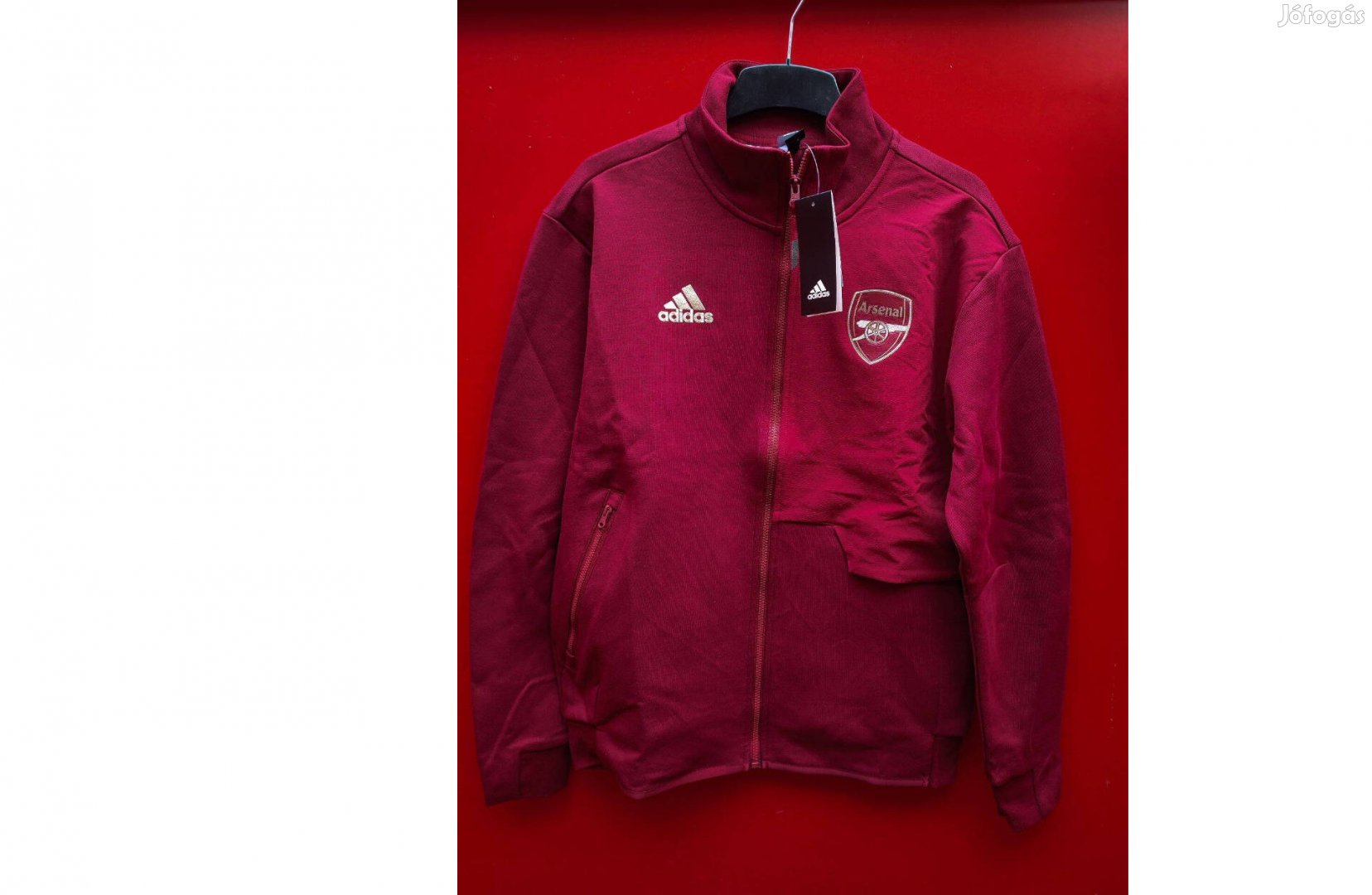 Arsenal eredeti adidas bordó cipzáras felső (M)