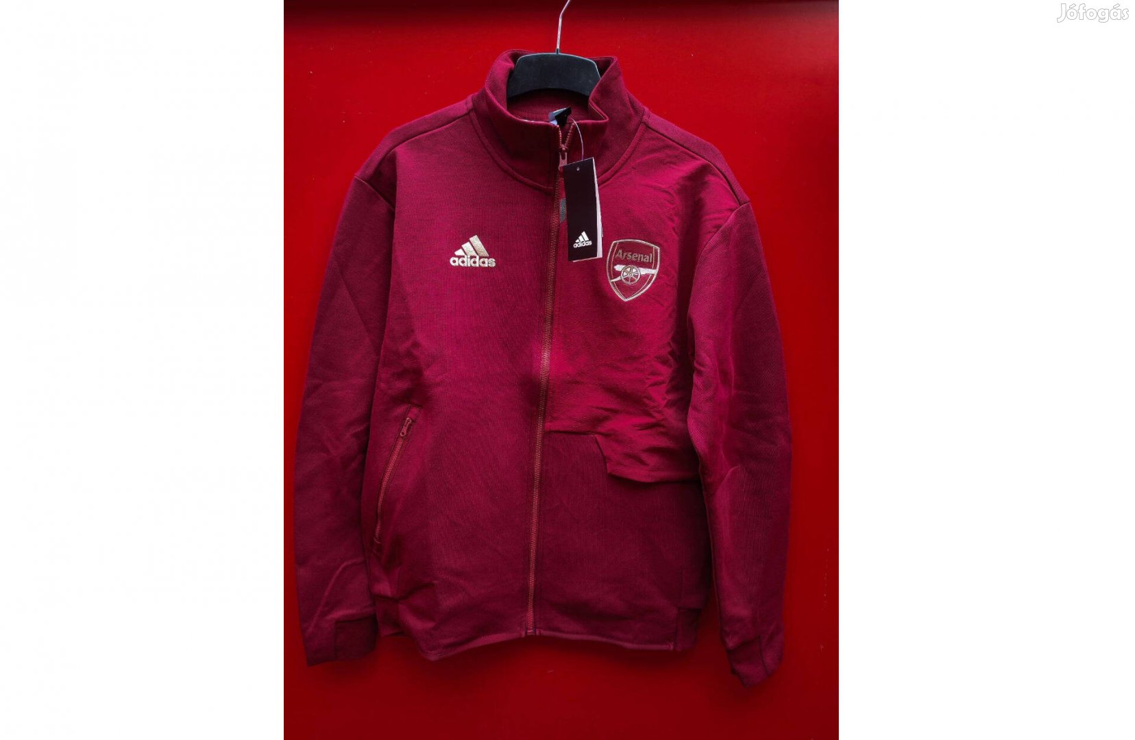 Arsenal eredeti adidas bordó cipzáras felső (M-es)