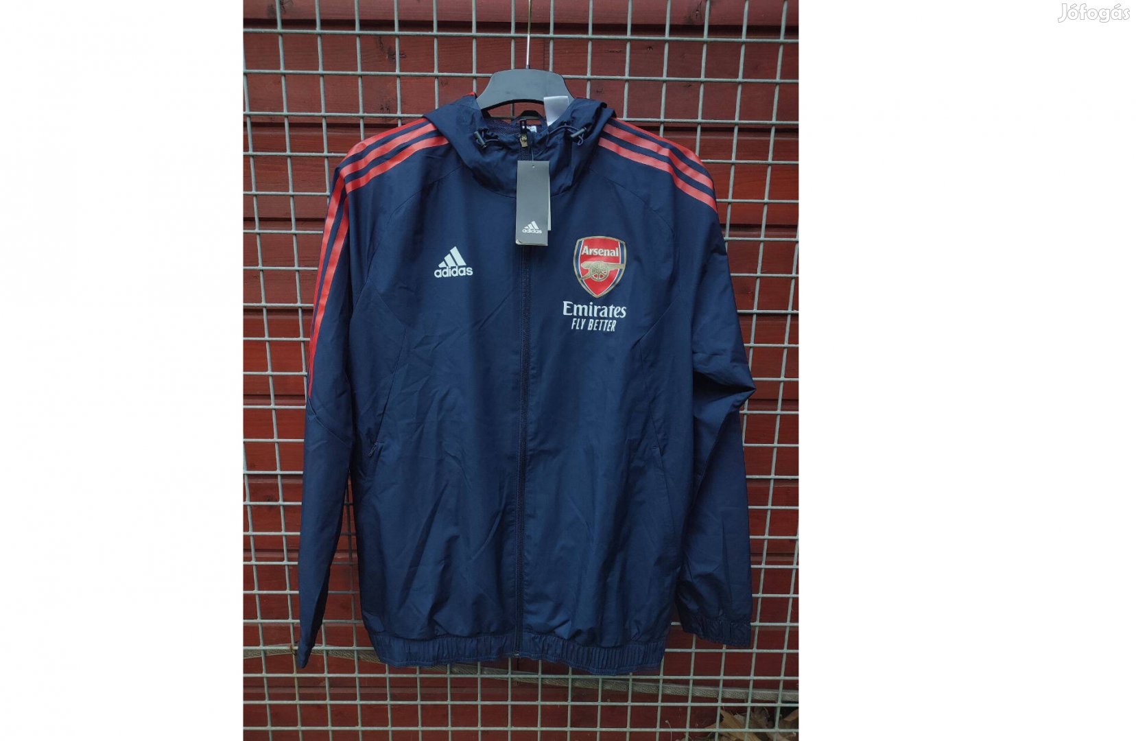 Arsenal eredeti adidas cipzáras kapucnis dzseki sötétkék (M)