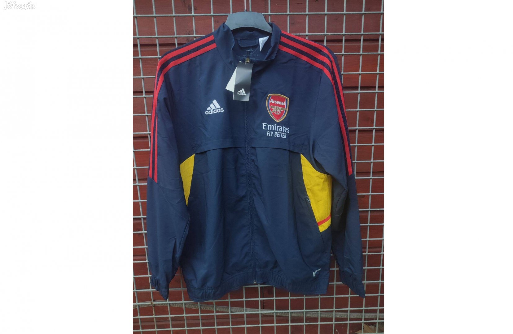 Arsenal eredeti adidas cipzáras sötétkék sárga felső M