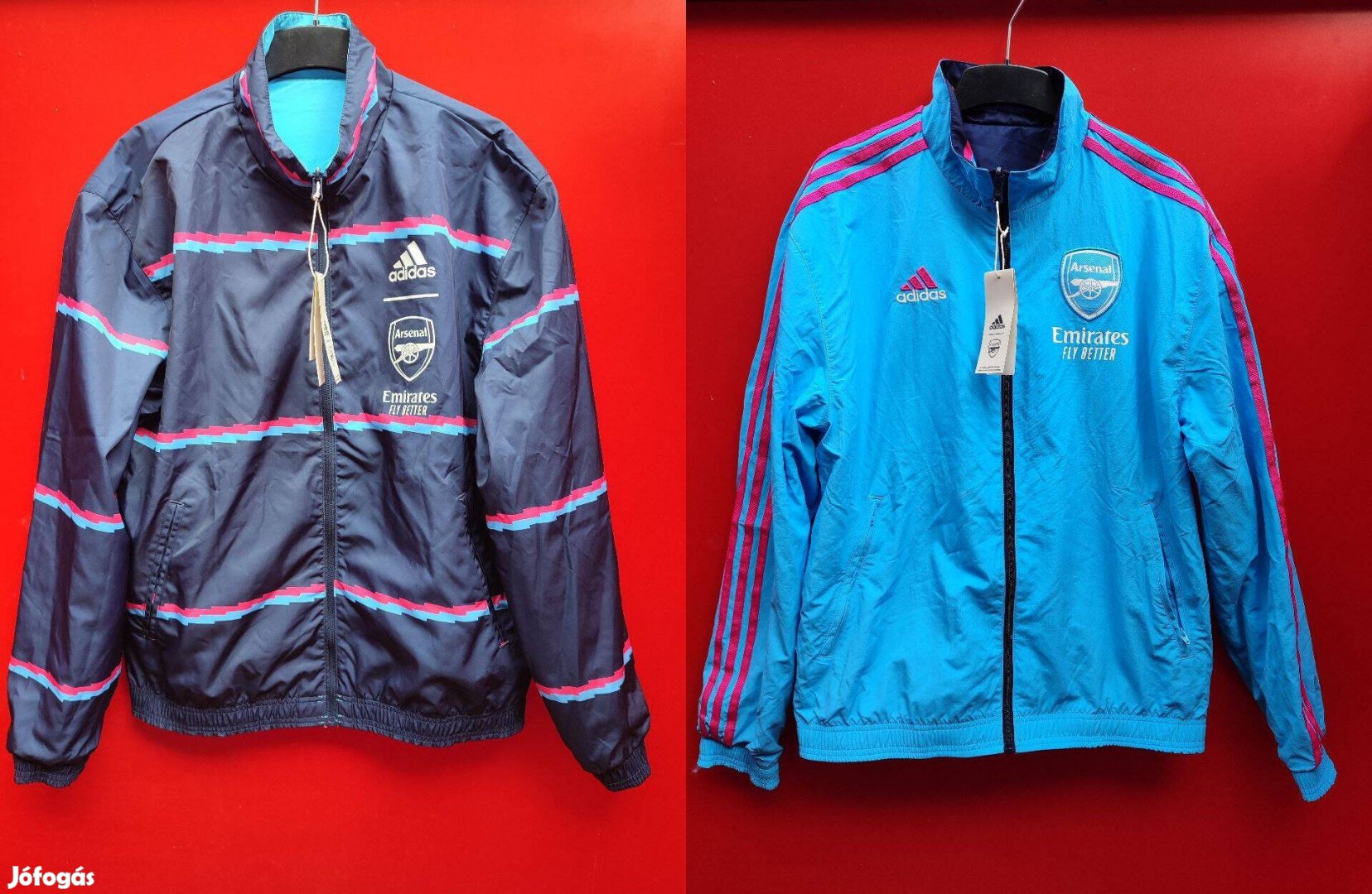Arsenal eredeti adidas dupla oldalú, kifordítható dzseki (M-es)