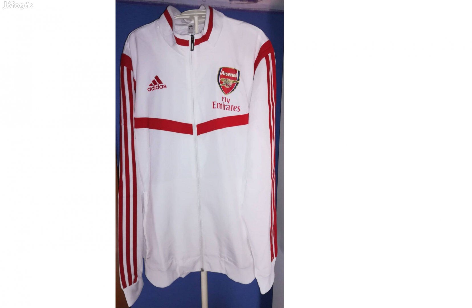 Arsenal eredeti adidas fehér cipzáras felső (L)