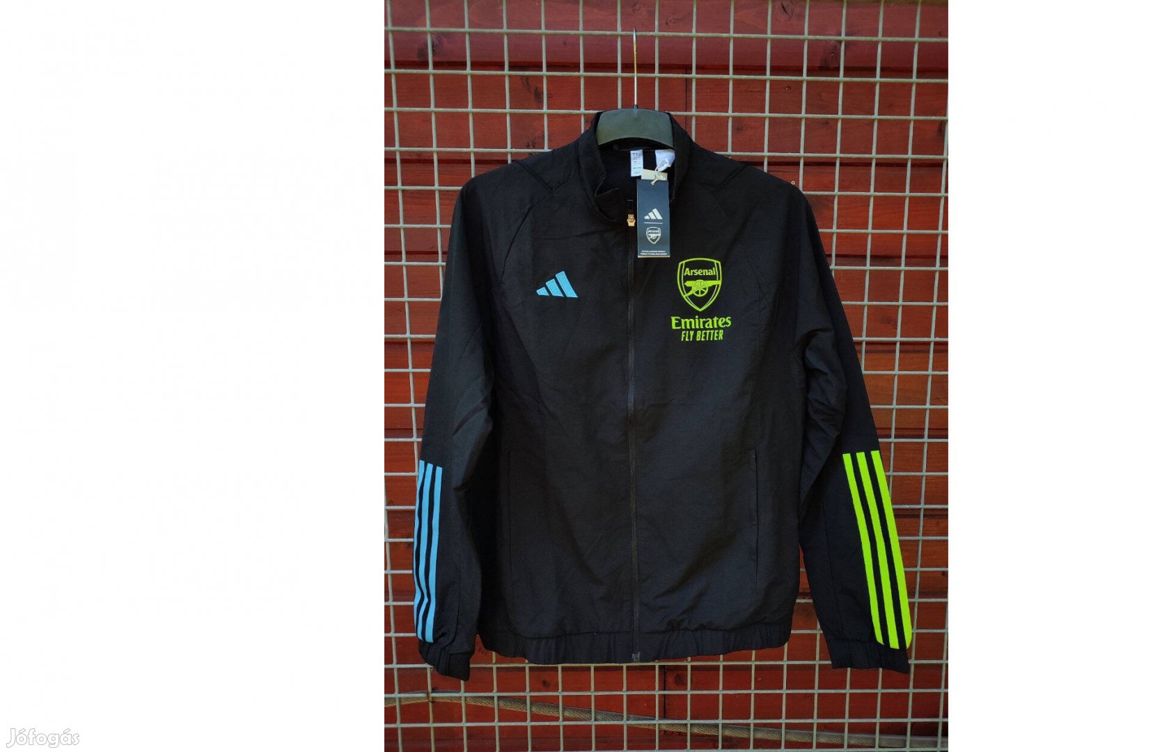 Arsenal eredeti adidas fekete cipzáras felső (M)