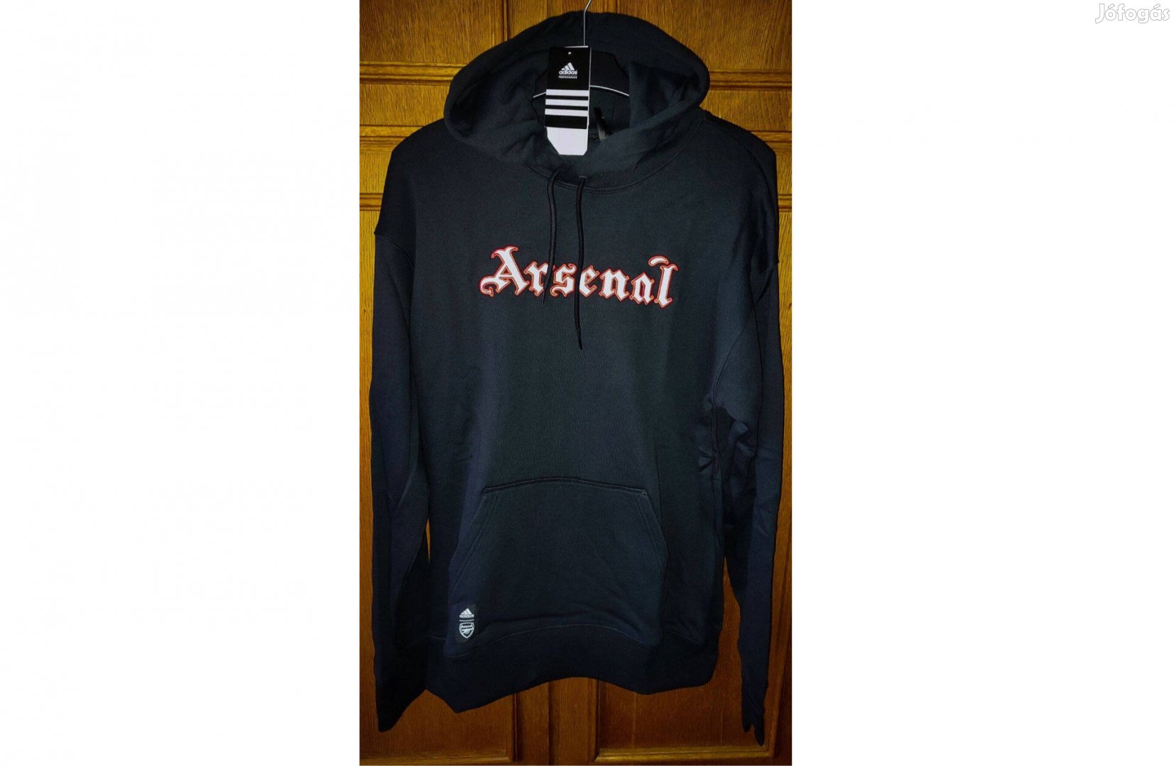 Arsenal eredeti adidas fekete kapucnis pulóver (M-es)