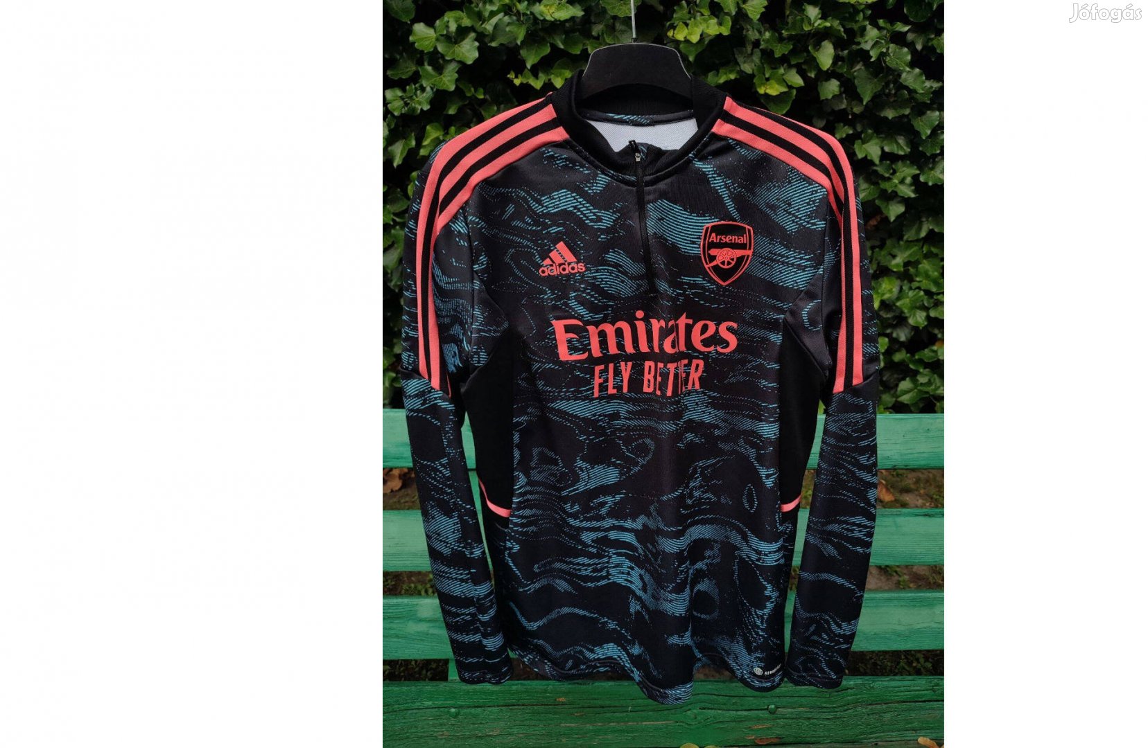 Arsenal eredeti adidas fekete kék pink cipzáras nyakú felső (L-es)