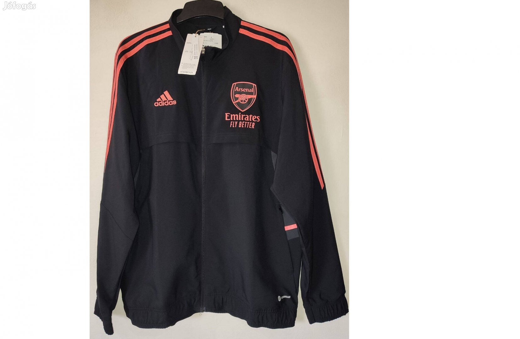 Arsenal eredeti adidas fekete pink cipzáras felső (több méret)