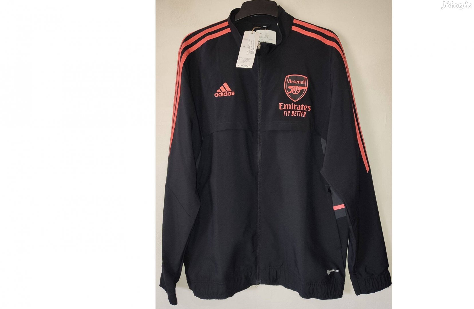 Arsenal eredeti adidas fekete pink cipzáras felső (több méret)