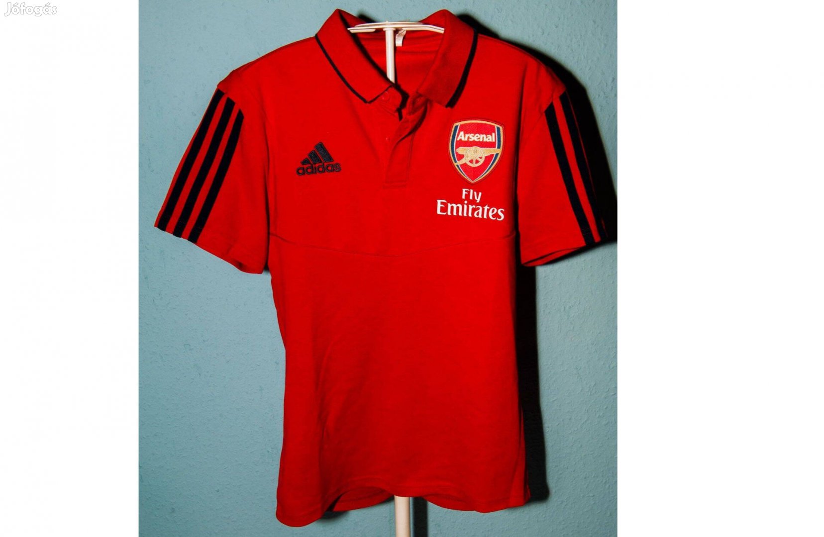 Arsenal eredeti adidas galléros piros póló (XS)