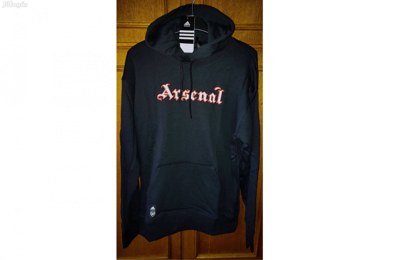 Arsenal eredeti adidas kapucnis fekete pulóver M