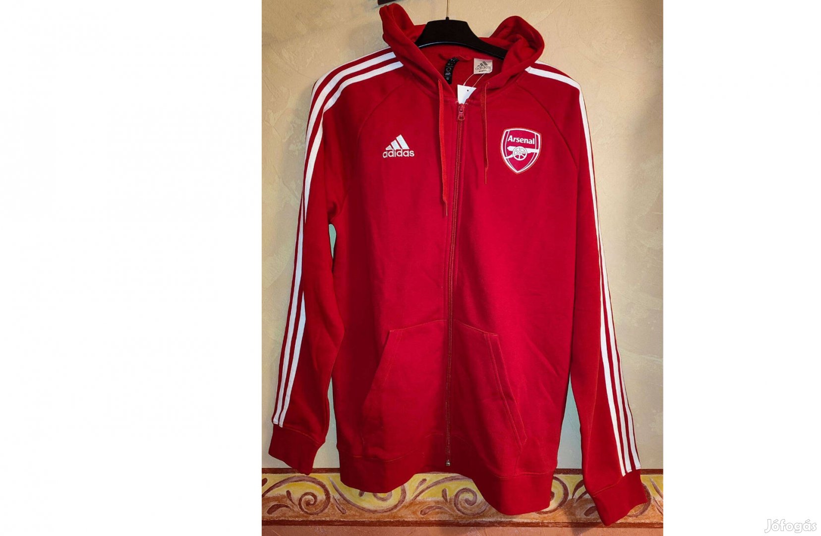 Arsenal eredeti adidas kapucnis piros felső (M)