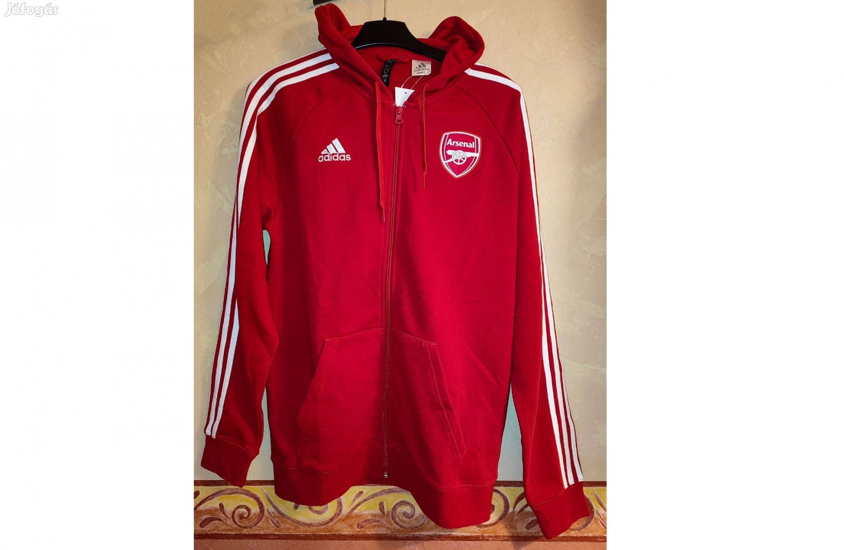 Arsenal eredeti adidas kapucnis piros felső (M-es)