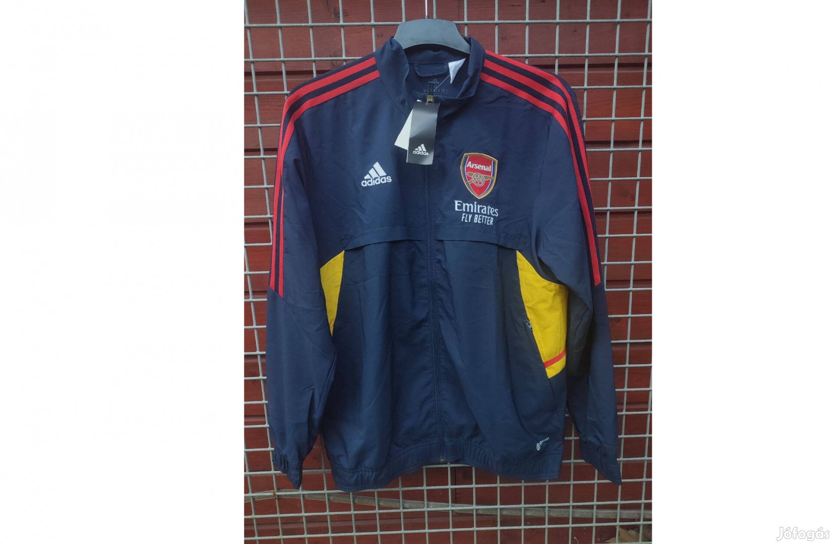 Arsenal eredeti adidas sötétkék sárga cipzáras felső (M)
