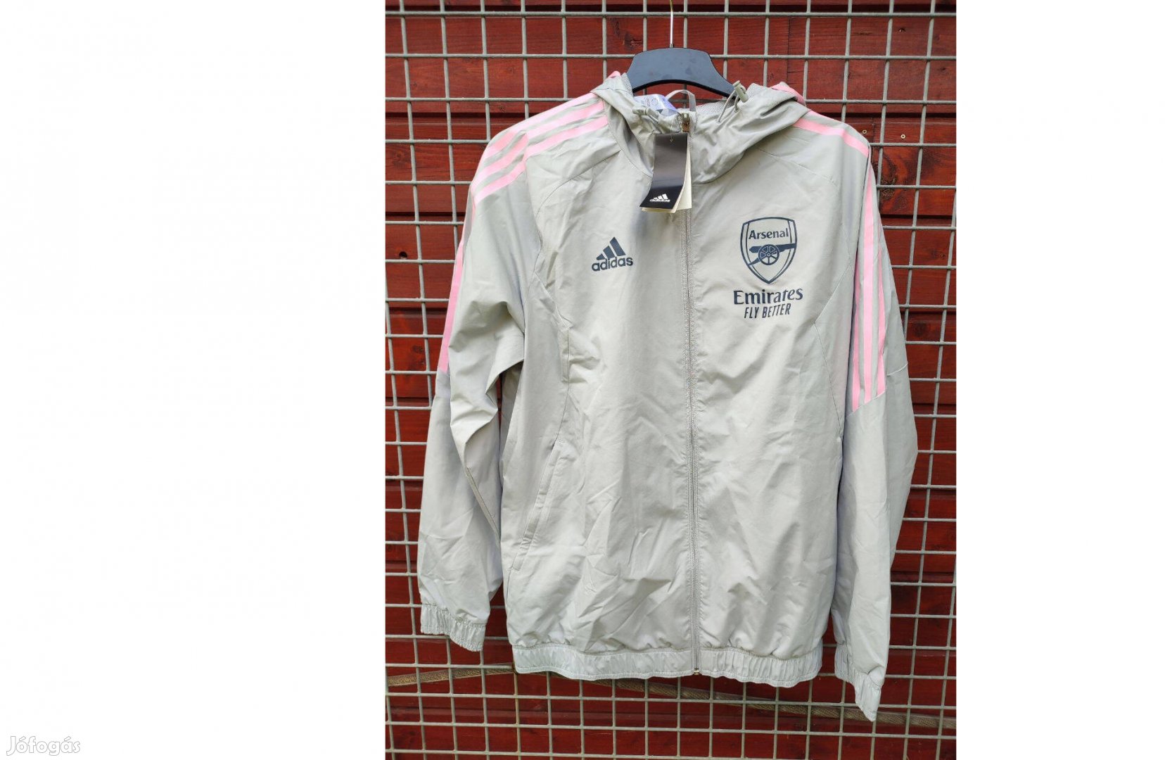 Arsenal eredeti adidas szürke kapucnis dzseki M