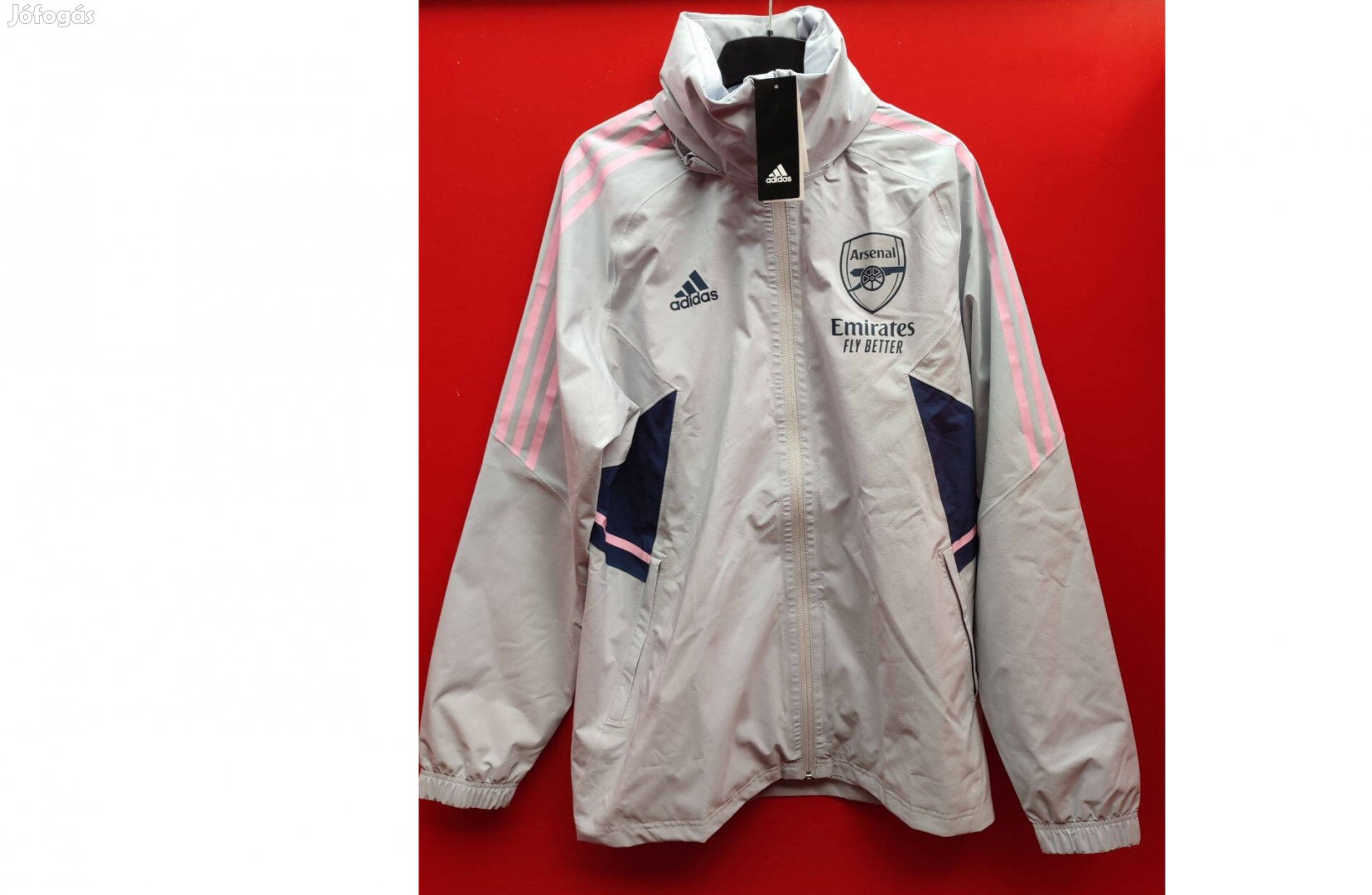 Arsenal eredeti adidas szürke kapucnis dzseki (M-es)