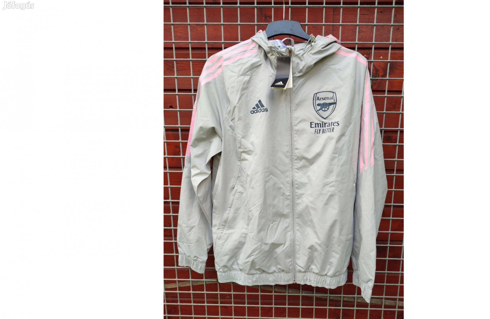 Arsenal eredeti adidas szürke pink kapucnis dzseki (M)